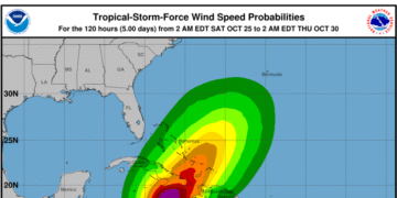 ¡Alerta! Melissa, a punto de ser huracán con 110 km/h y amenaza catastrófica
