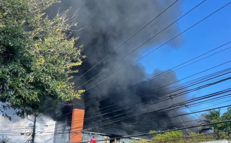 URGENTE: Gigantesco incendio arrasa bodega de Prodacom en Santiago