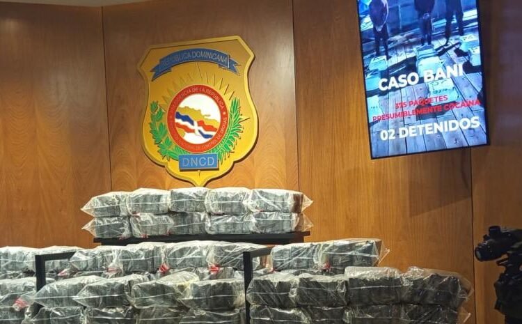 Decomisan 375 paquetes de cocaína en Peravia y arrestan a dos dominicanos implicados