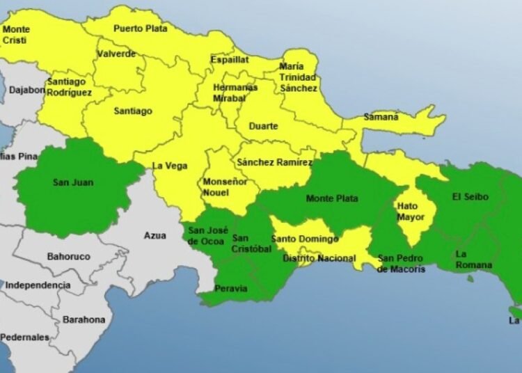24 provincias bajo alerta en República Dominicana por las lluvias: conoce los niveles vigentes