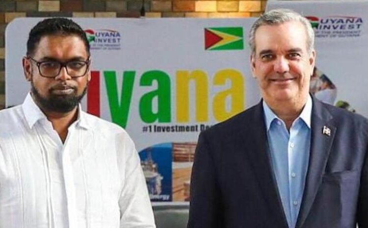 Abinader llega a Guyana para sellar una alianza estratégica clave con el presidente Mohamed Irfaan Ali
