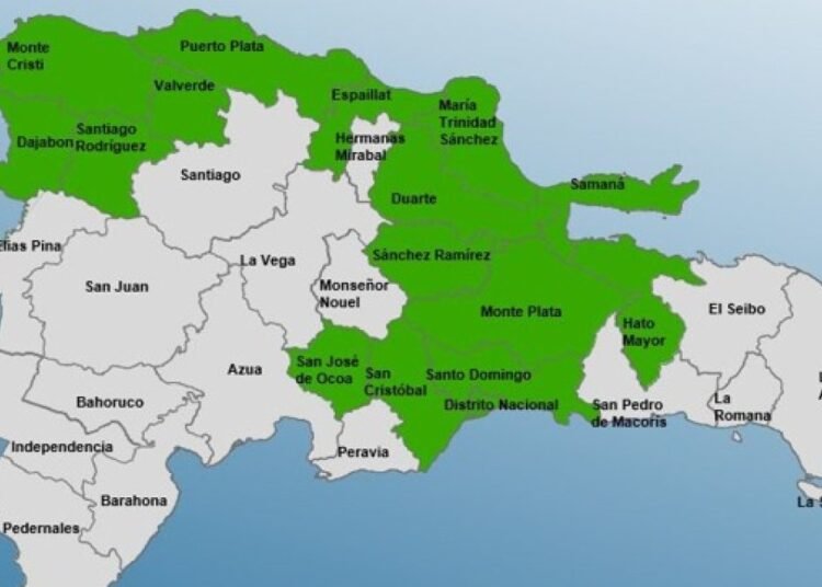 Alerta verde en 15 provincias y el DN: COE advierte sobre fuertes lluvias por vaguada este domingo
