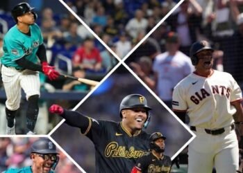 Esmerlyn Valdez conecta su primer jonrón en MLB durante exhibición de poder junto a Devers, Oneil Cruz y Julio Rodríguez