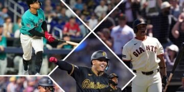 Esmerlyn Valdez conecta su primer jonrón en MLB durante exhibición de poder junto a Devers, Oneil Cruz y Julio Rodríguez
