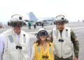 El histórico despliegue: delegación dominicana sube a bordo del imponente USS Nimitz en el Caribe